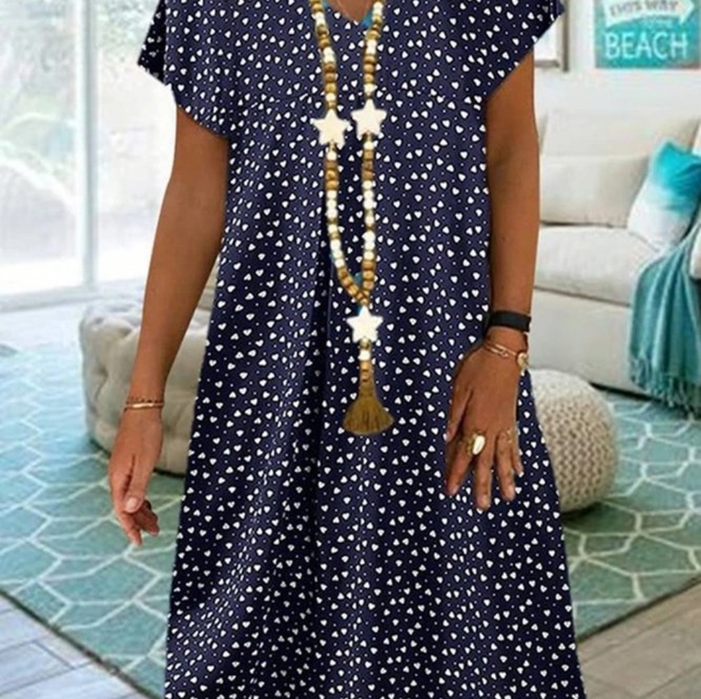 V neck casual dress